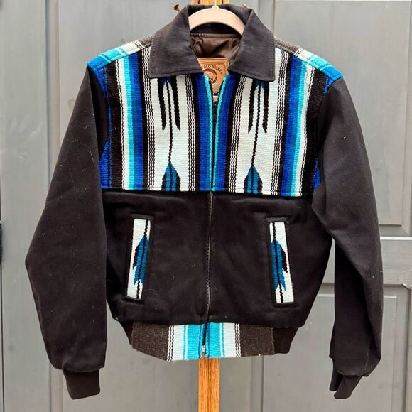 NWOT Buffalo Nickel Western Jacket (S) - Wool Blend Aztec Design – Black & Blue - Picture 1 of 6